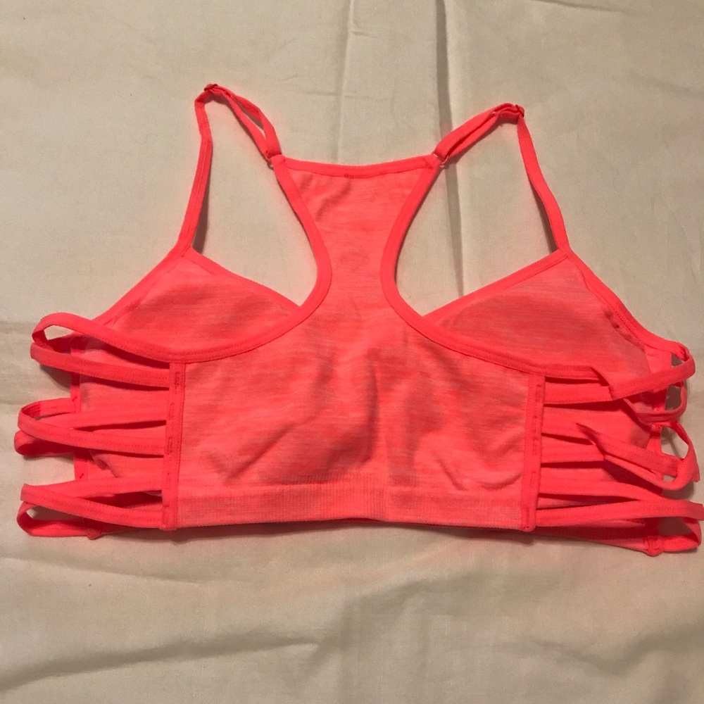 Bright Heathered pink side criss cross bralette - Picture 5 of 7