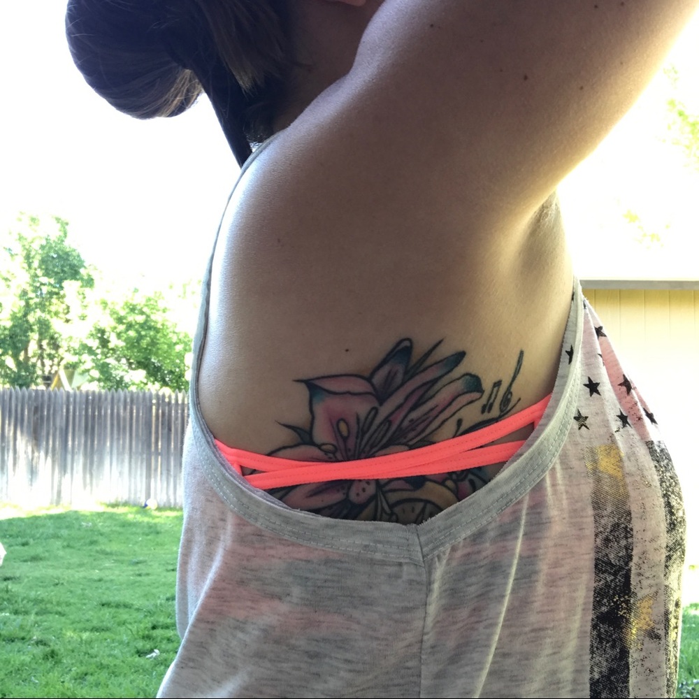 Bright Heathered pink side criss cross bralette - Picture 7 of 7