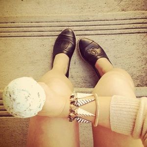 Black calfskin Chanel espadrilles