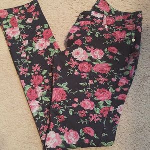 Floral Shinestar Jeggings Jeans Leggings
