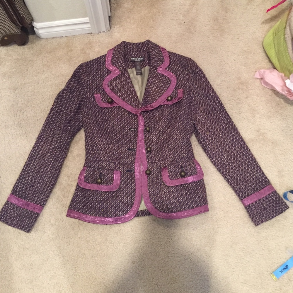 Purple and green embellished Vintage blazer