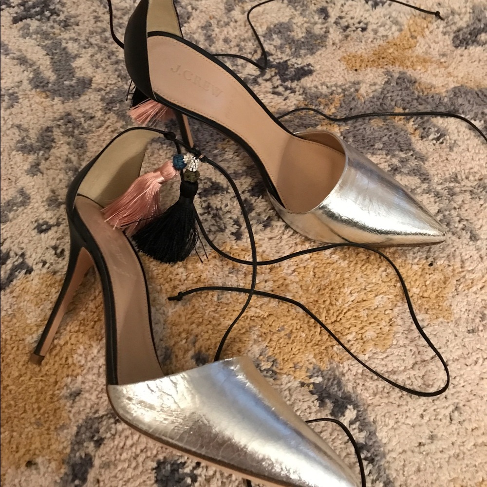 J. Crew Roxie Crinkle Leather Pump Sz 9 1/2