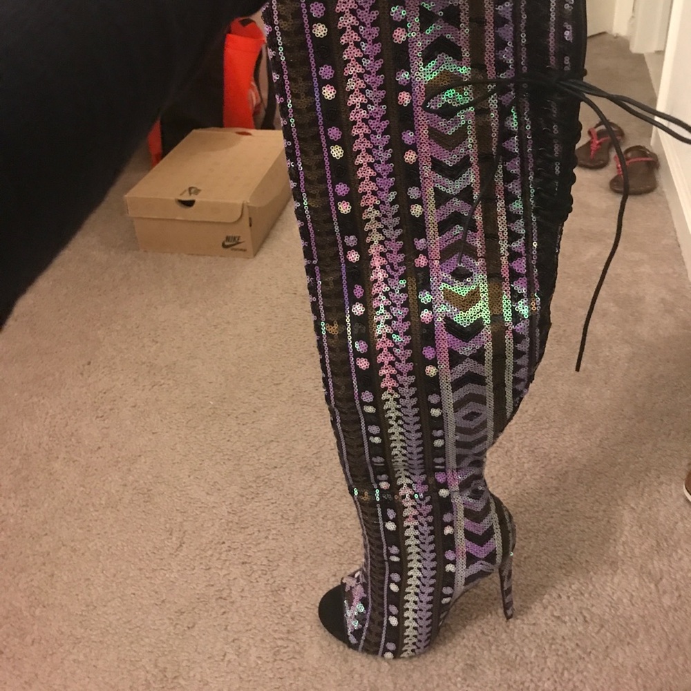 Thigh High Sequin Boots