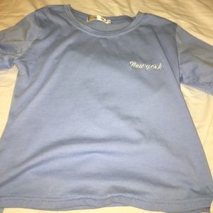 Blue New York Cropped Tee