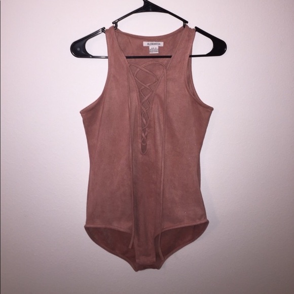 Glamorous Suede Lace-Up Bodysuit - Picture 3 of 6