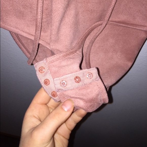 Glamorous Suede Lace-Up Bodysuit - Picture 5 of 6