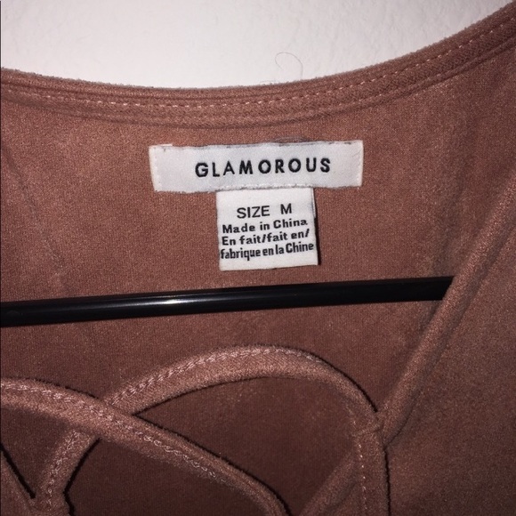 Glamorous Suede Lace-Up Bodysuit - Picture 6 of 6