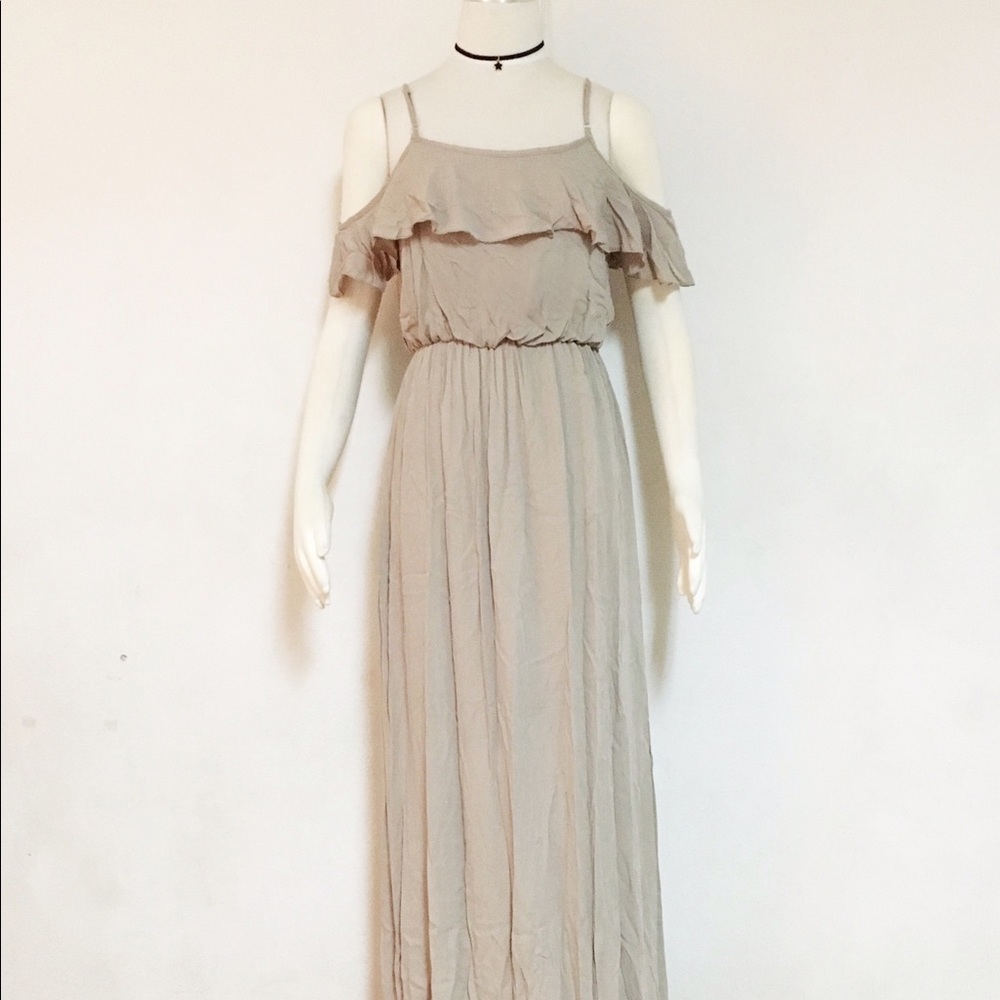 Bohemian hippie boho cold shoulder maxi dress - Picture 5 of 5
