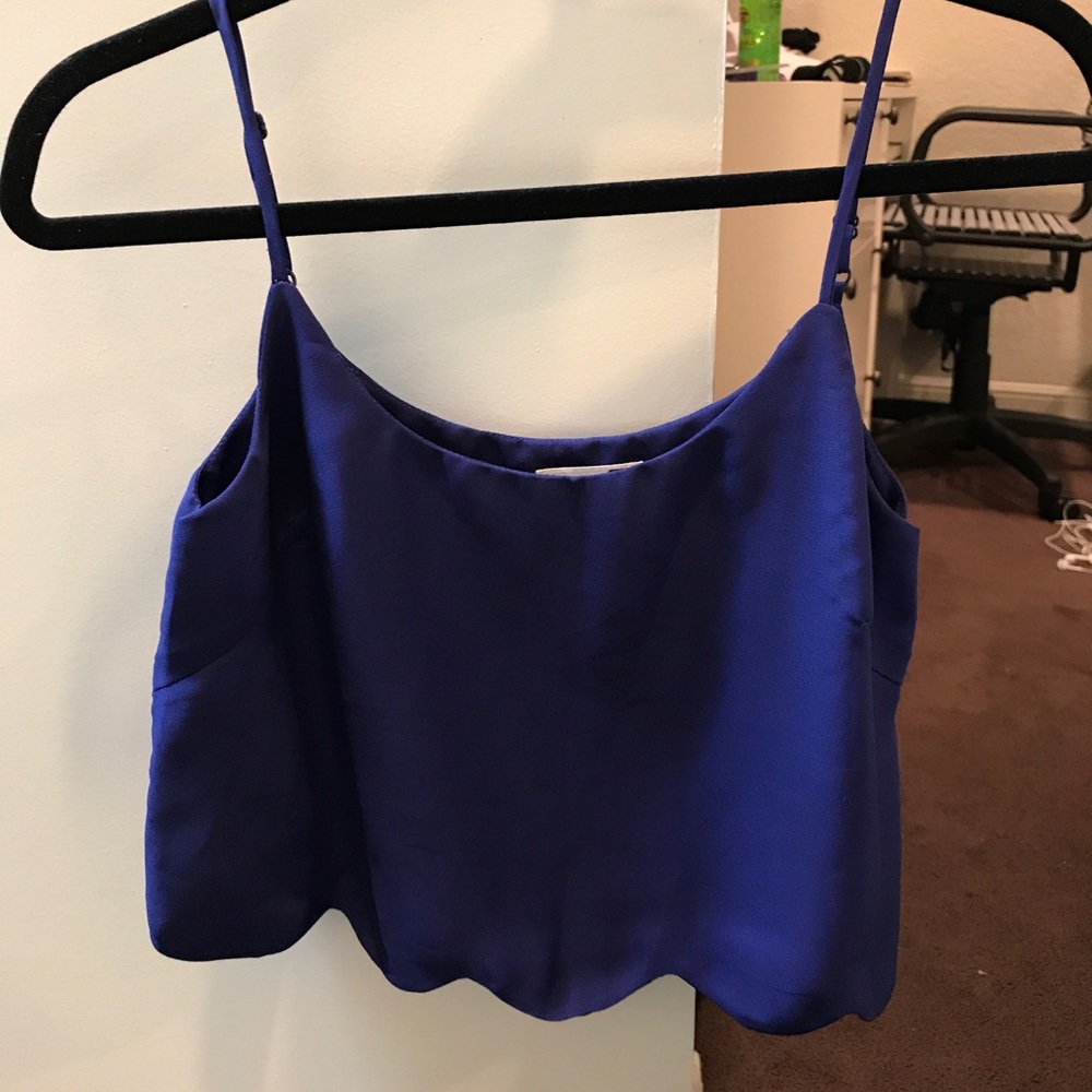 LA Hearts cropped scalloped tank