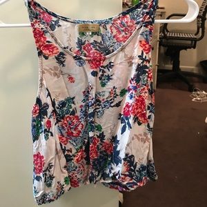 Floral cropped tank