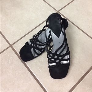 Black strappy shoes