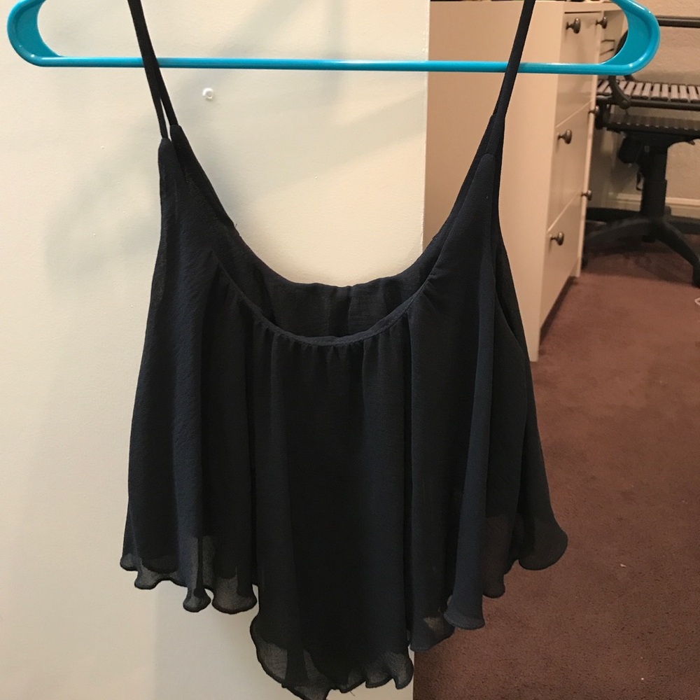 Black flowy tank