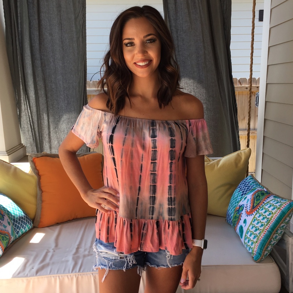 Tie Dye Off The Shoulder Top