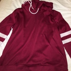 Burgundy hockey style hoodie