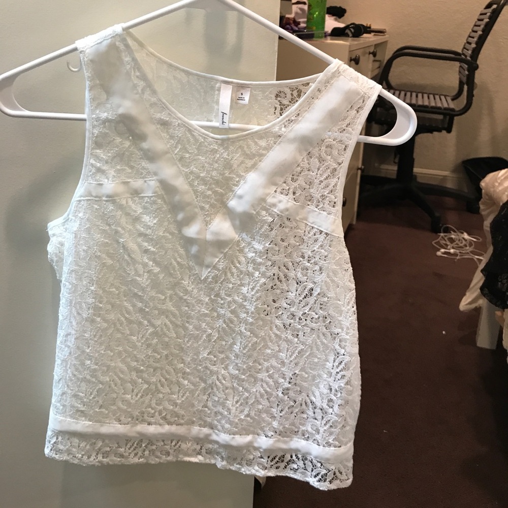 Lacey white tank top