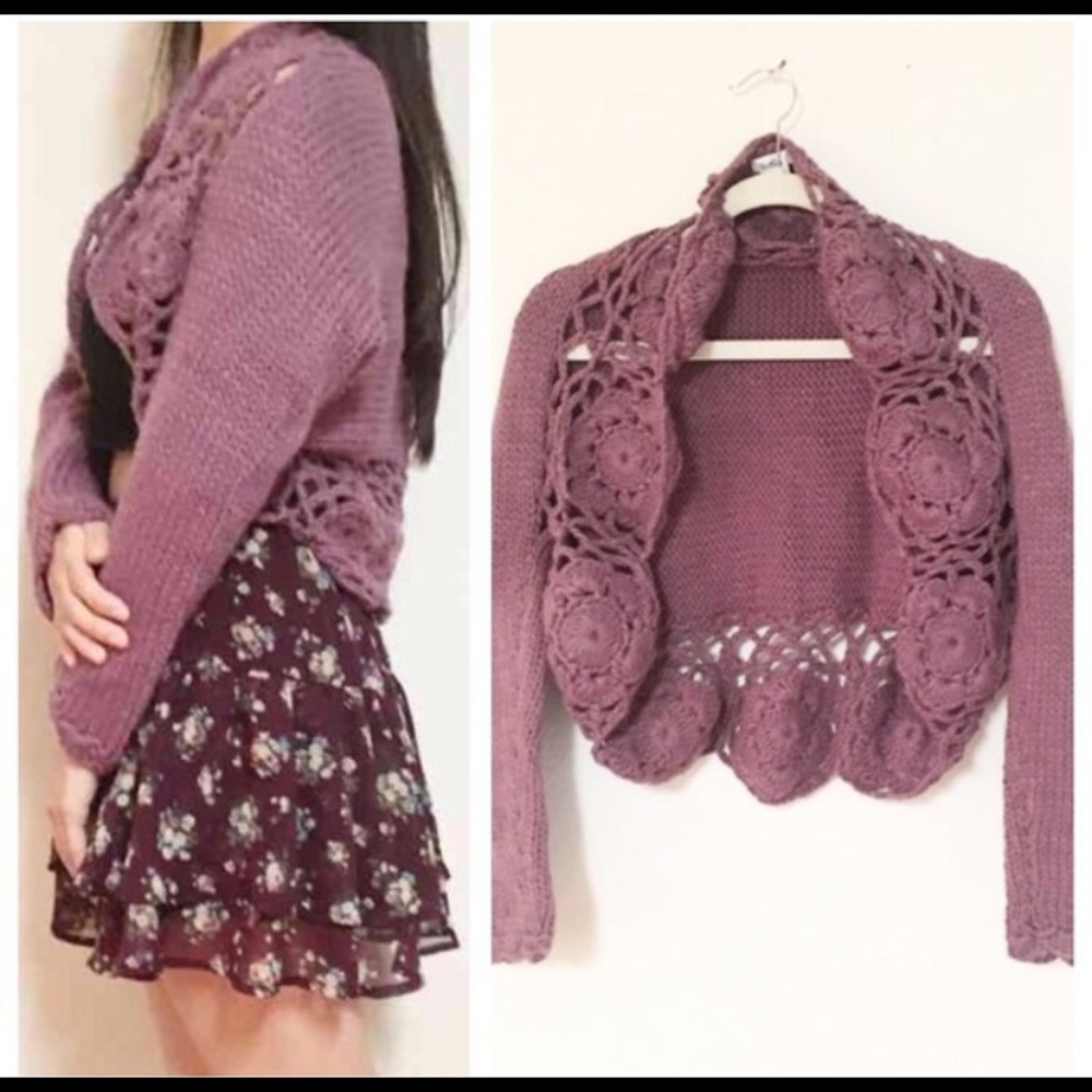 NWOT eyelet scalloped knit cardigan sweater❤️