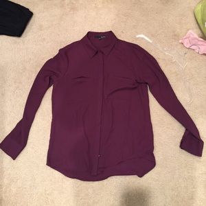 Small merlot colored button up blouse