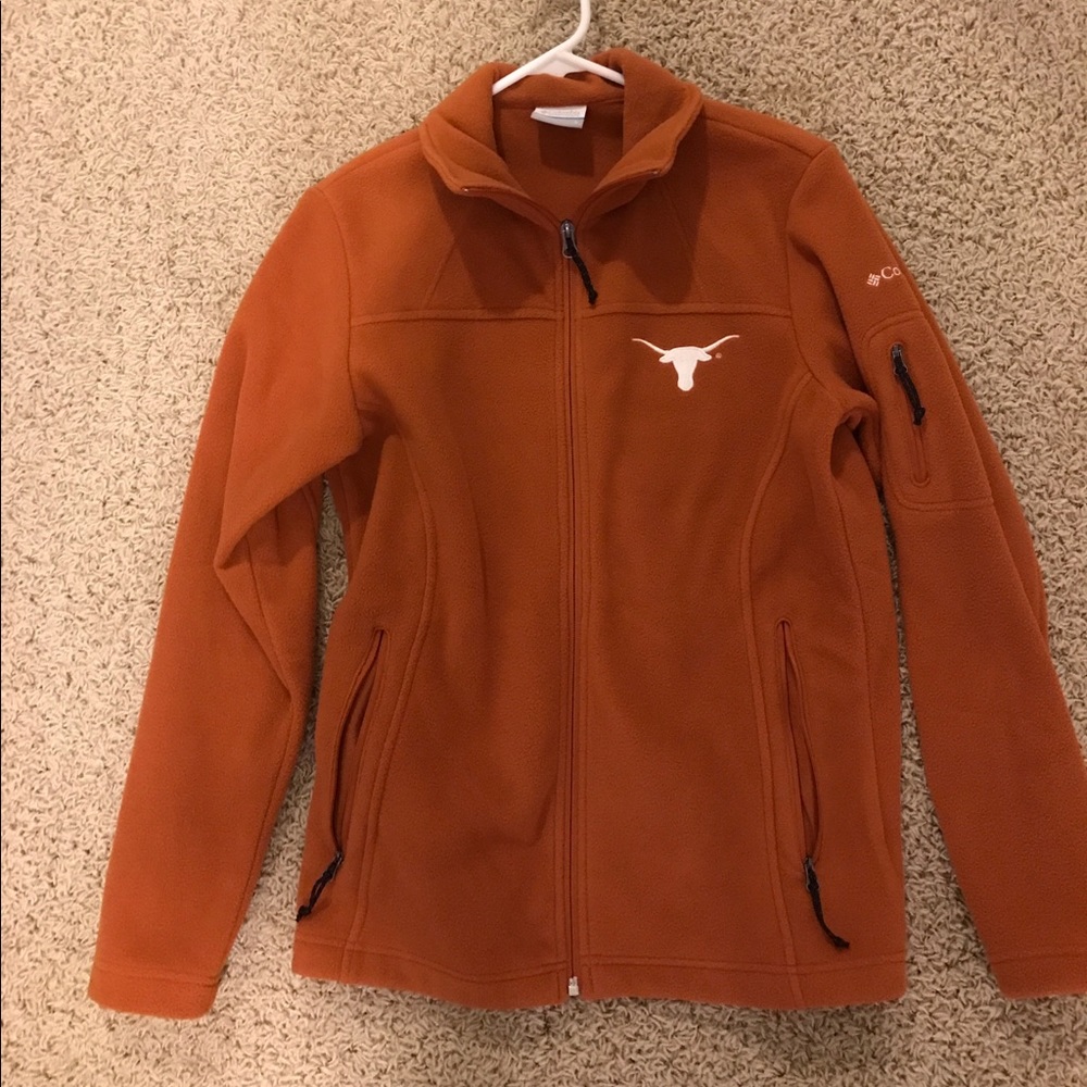 Burnt Orange, UT Columbia fleece full zip jacket