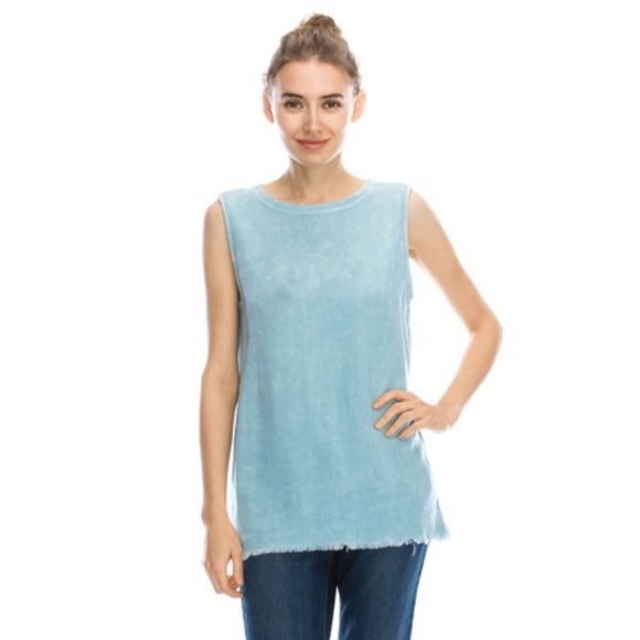 Teal Raw Edge top - Picture 6 of 8