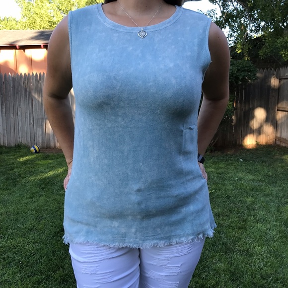 Teal Raw Edge top - Picture 3 of 8