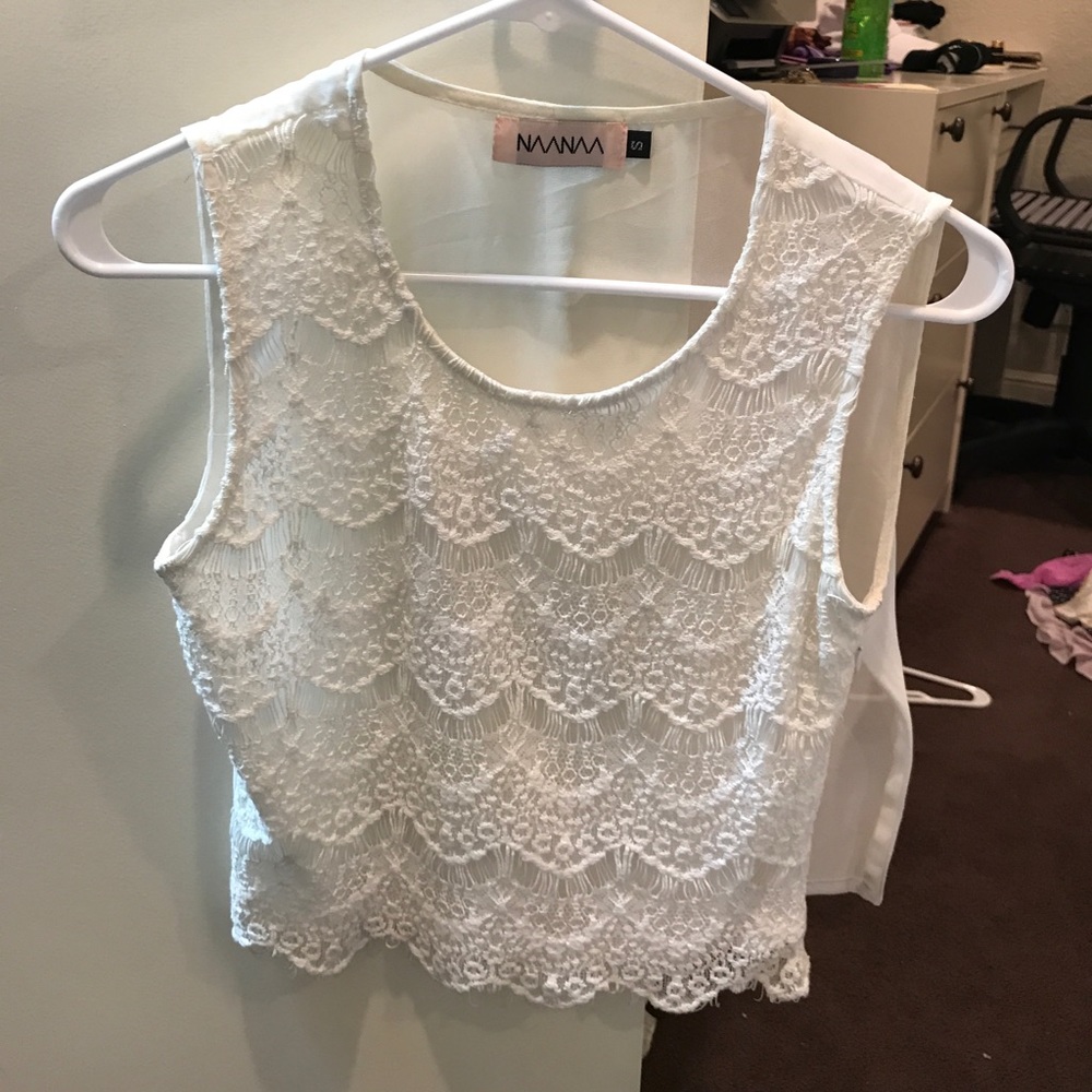 Lace tank sheet back LF