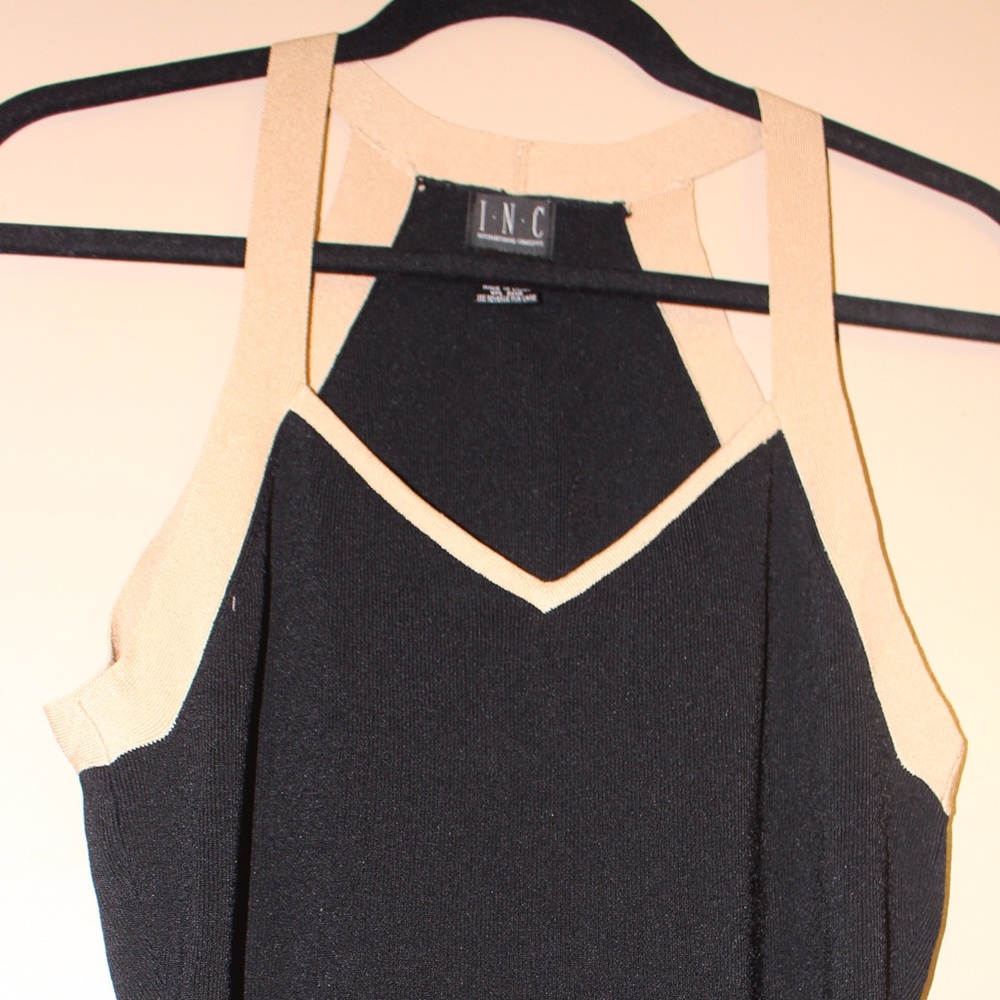 Beige and Black INC tank