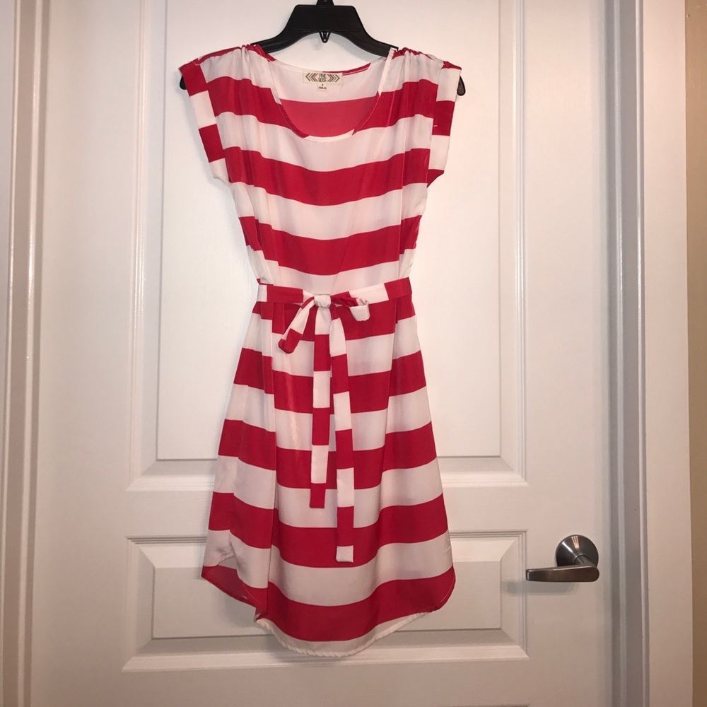 Red & white striped summer dress