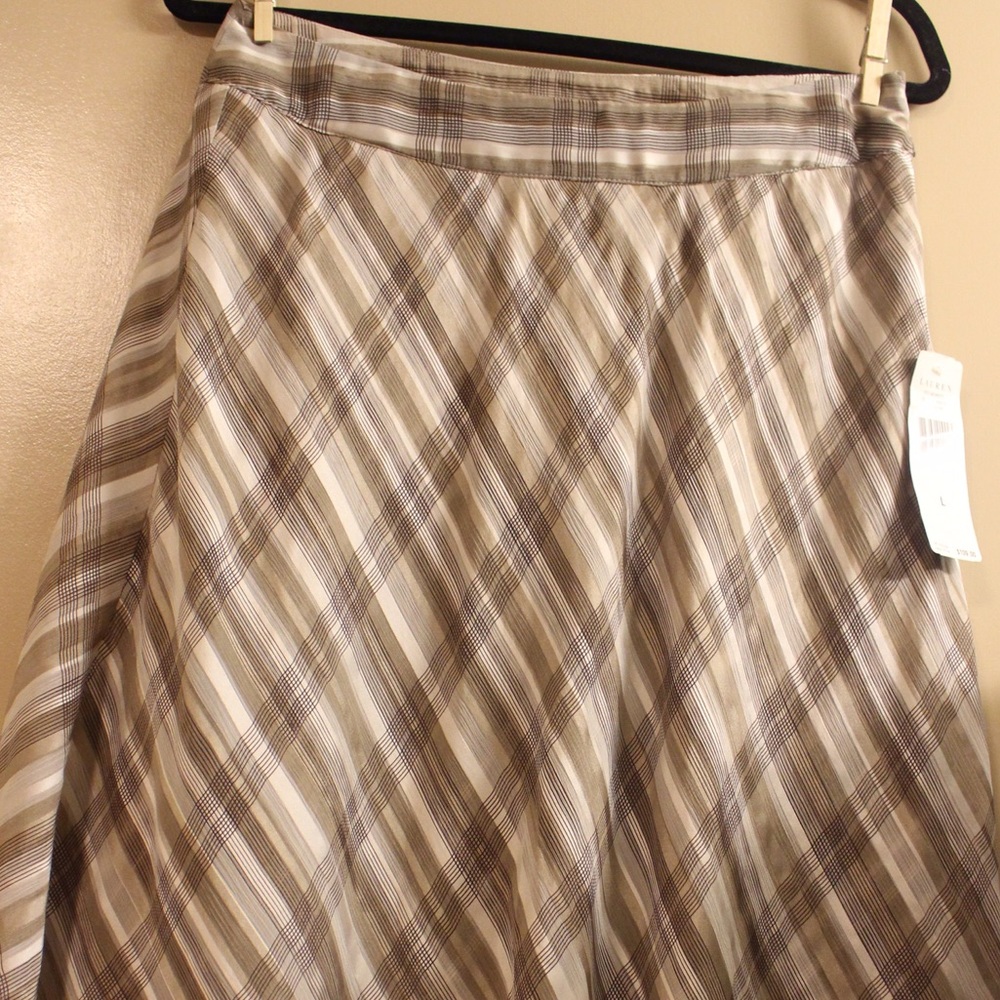 Beige White and Brown Lauren Aline Skirt