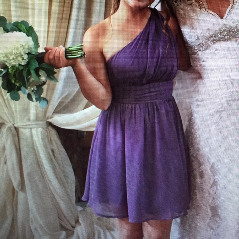 Purple One-Shoulder Formal/Bridesmaid Dress