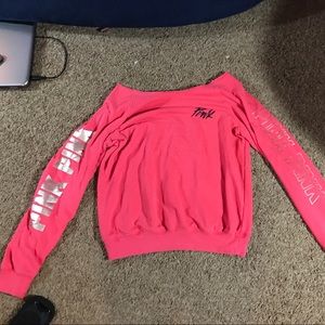 vspink hot pink scoop neck sweatshirt