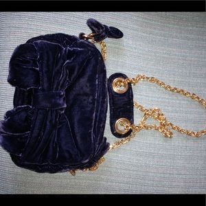 Pre-owned Juicy Couture Navy Velvet Crossbody
