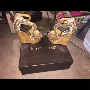 Bebe gold wedges