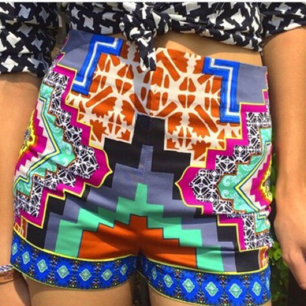🆕 Flying Tomato Printed Boho Canvas Mini Shorts