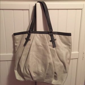 LOFT beige and green purse