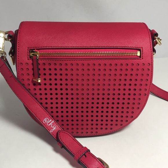 REBECCA MINKOFF ASTOR PERFORATED SADDLE BAG - Picture 1 of 8