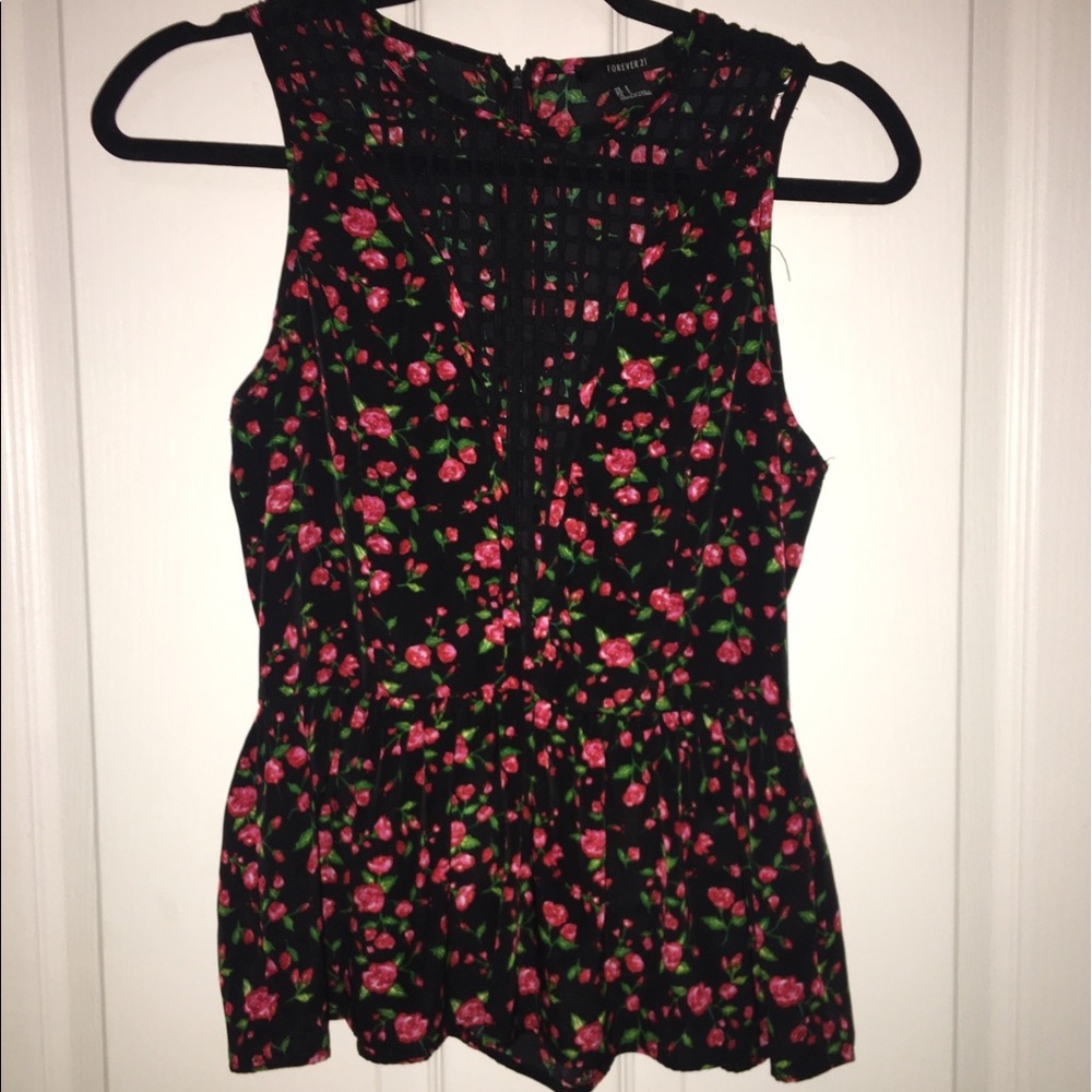 Floral peplum tank