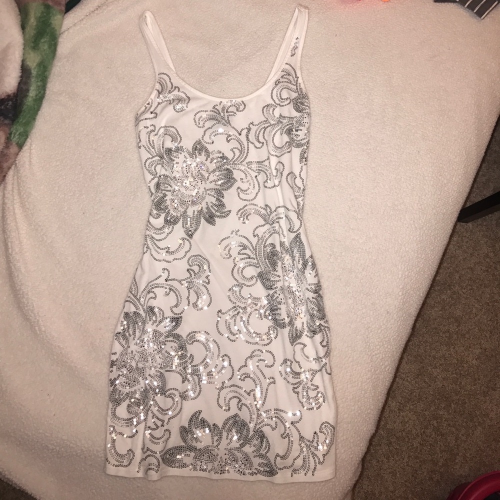 Express white sequin dress size XS