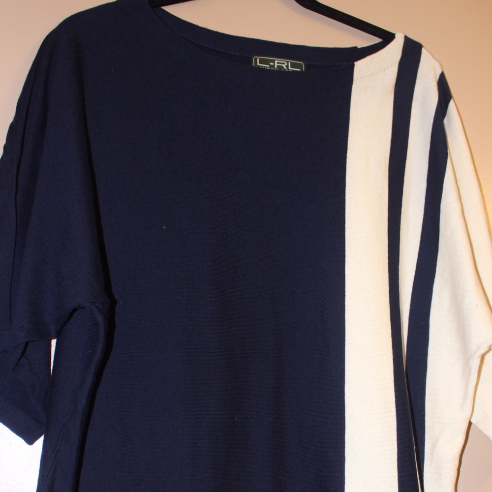 Navy and Cream Ralph Lauren Activewear Top