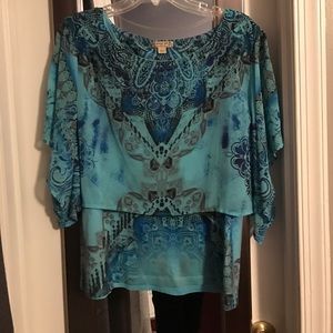 Blue layered Dress Blouse