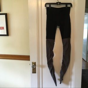 ALO Yoga Ribbed Goddess Leggings Black/Gray