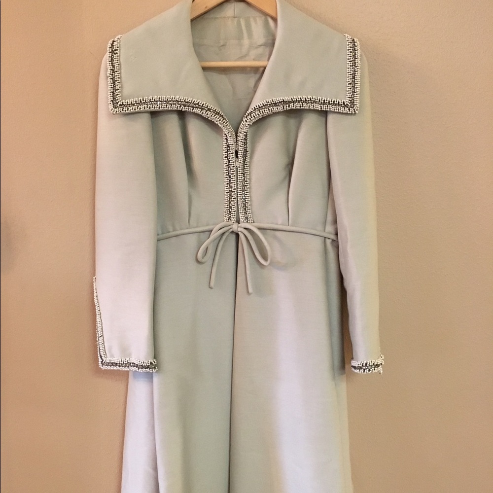 Vintage tea length dress with beaded detail