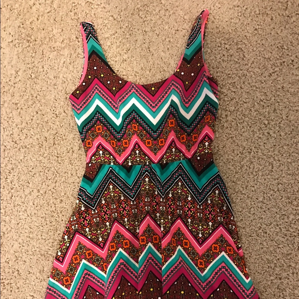 Francesca's Chevron print skater dress