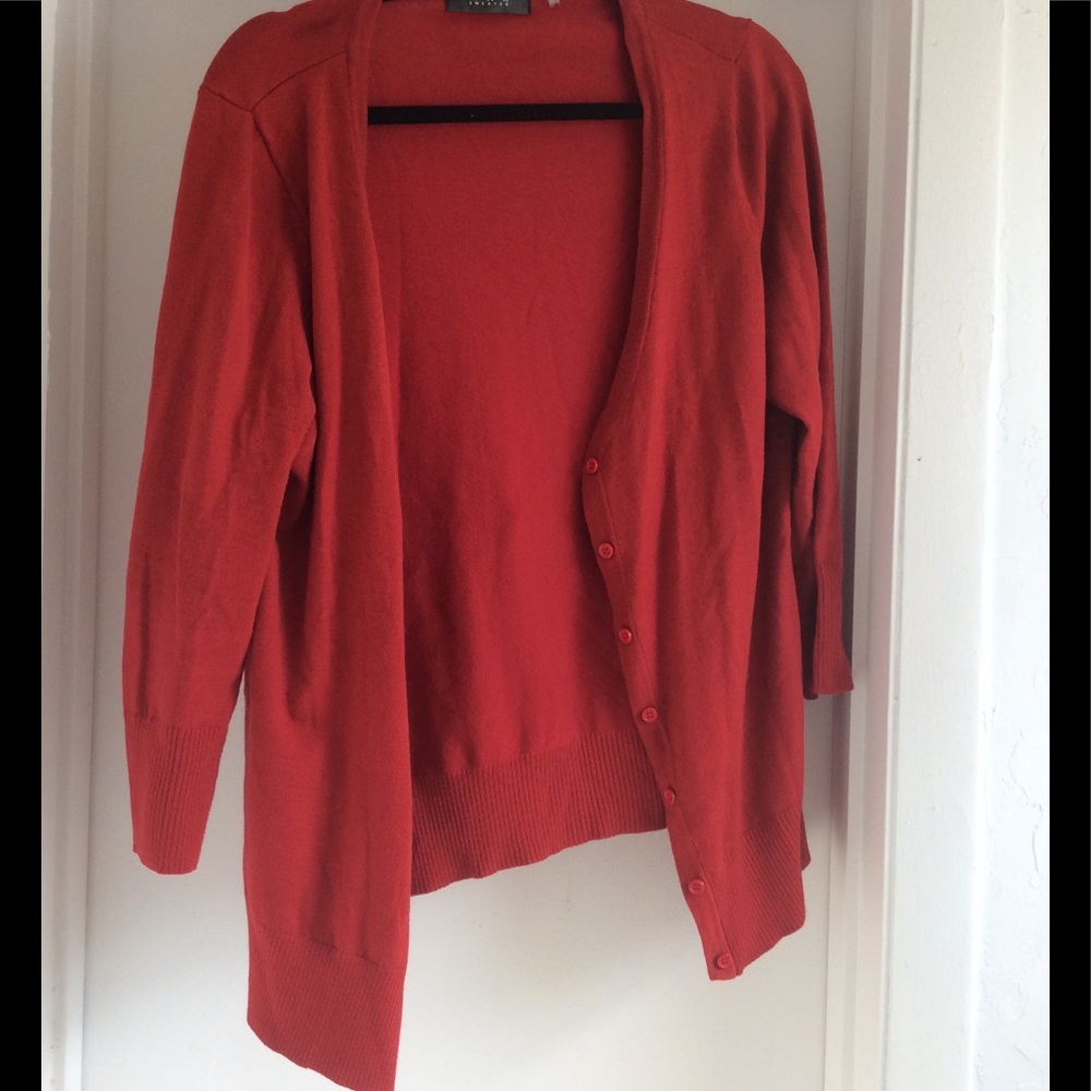 Red Cardigan Sweater