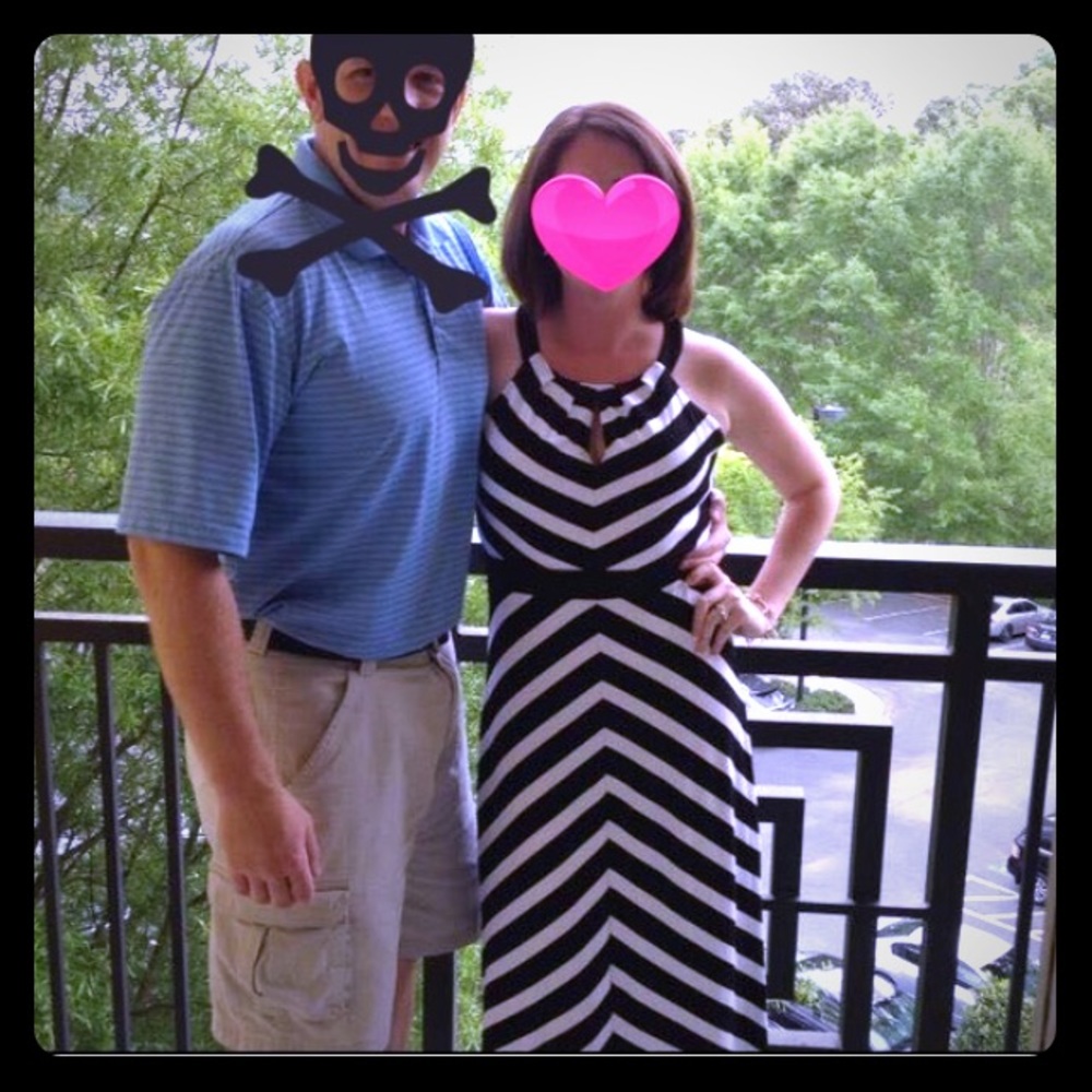 WHBM Black/White Maxi Dress! Pristine condition!