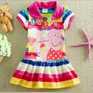 NWT Peppa Pig Rainbow Dress Size 2-6