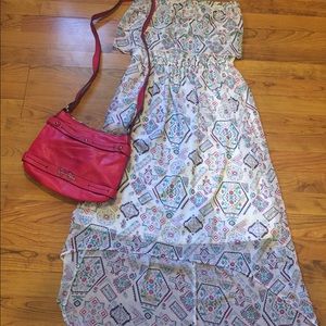 Strapless high low maxi dress