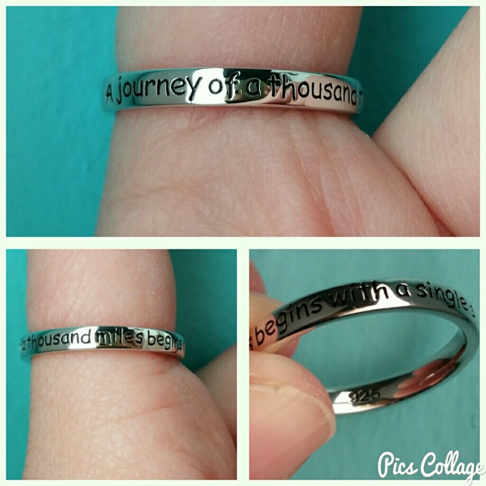 Sterling Silver Journey Quote Ring