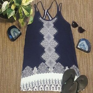 ADORABLE Mandala print navy mini dress