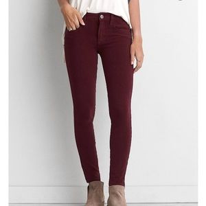 American Eagle Maroon Jegging Jeans 4Reg