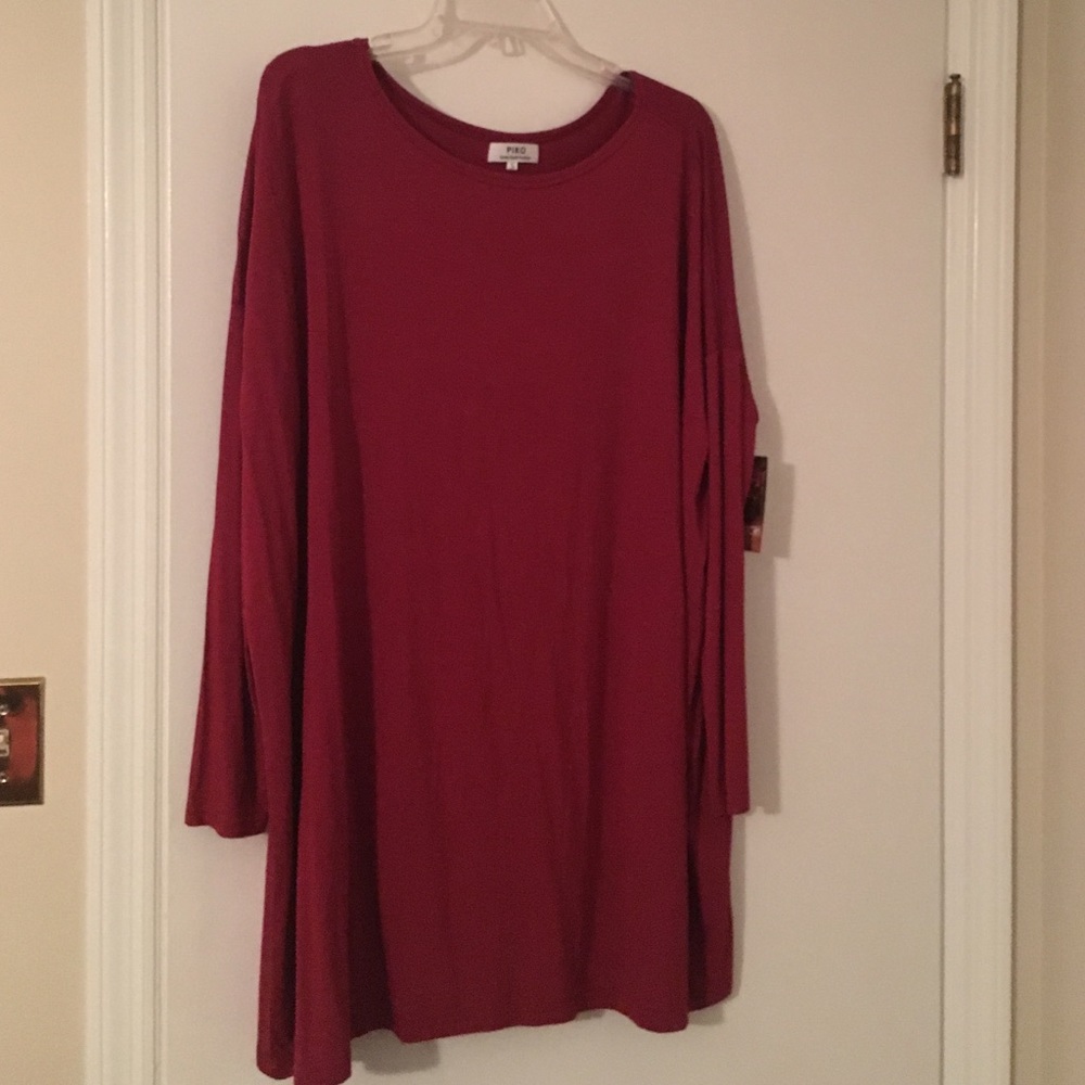 NWT Burgundy/deep red Piko dress